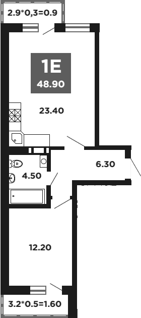 Продается 2-комн. квартира, 46.4 м²