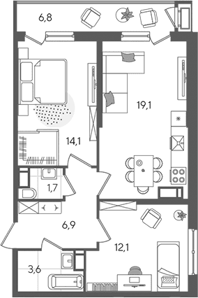 Продается 3-комн. квартира, 57.5 м²