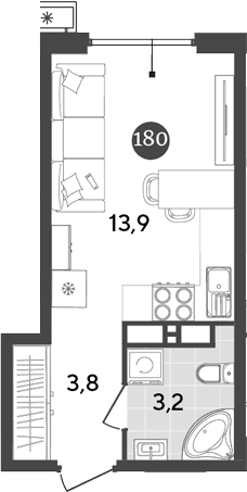 Продается 1-комн. квартира, 20.9 м²
