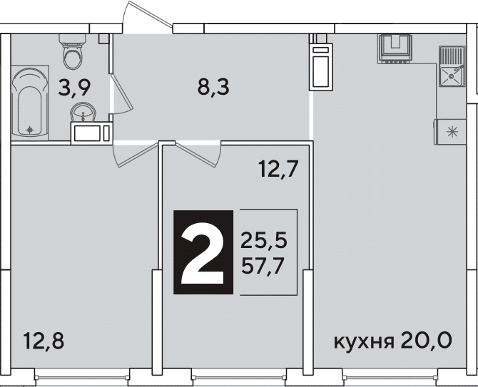 Продается 3-комн. квартира, 57.7 м²