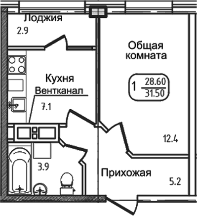 Продается 1-комн. квартира, 27.2 м²