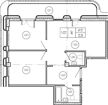Продается 3-комн. квартира, 63.41 м²