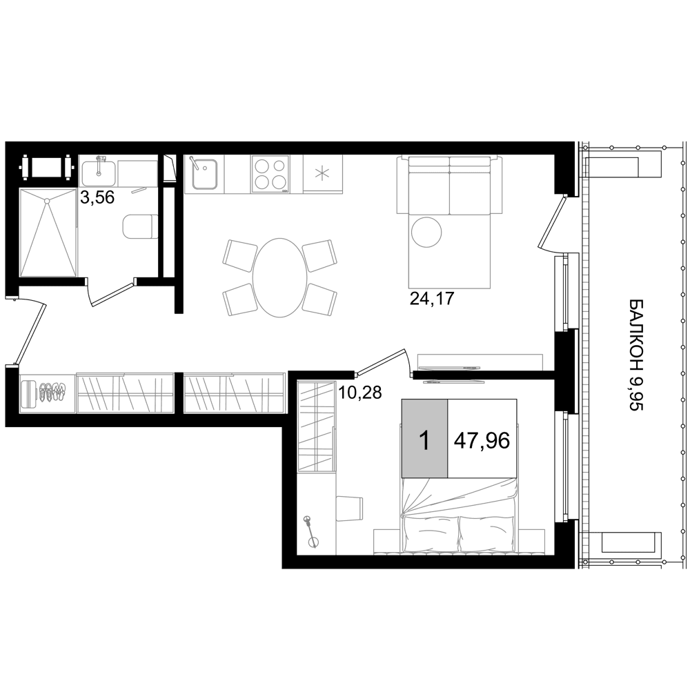 Продается 2-комн. квартира, 38.01 м²