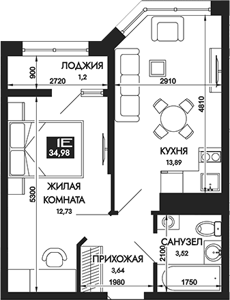 Продается 1-комн. квартира, 33.78 м²
