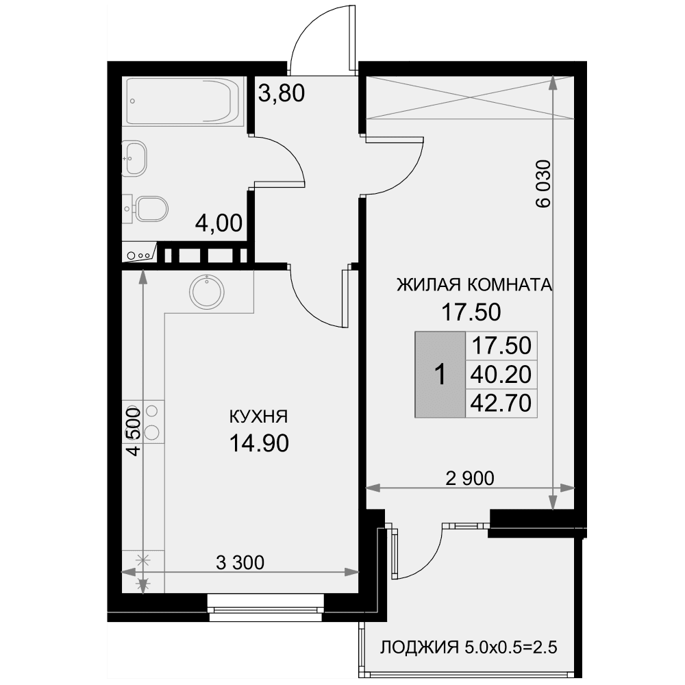 Продается 1-комн. квартира, 38.5 м²