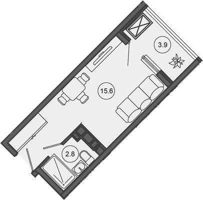 Продается 1-комн. квартира, 18.4 м²