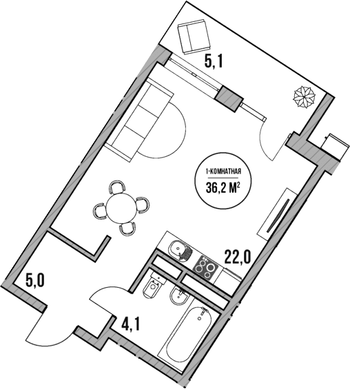 Продается 1-комн. квартира, 31.1 м²