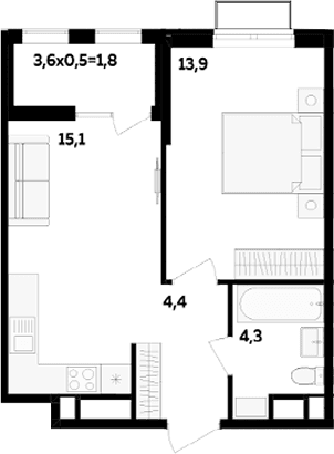 Продается 1-комн. квартира, 37.7 м²