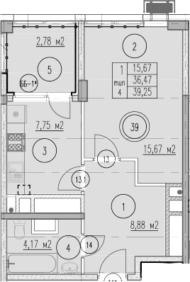 Продается 1-комн. квартира, 36.47 м²
