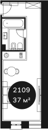 Продается 1-комн. квартира, 36.85 м²