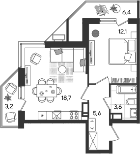 Продается 2-комн. квартира, 40 м²