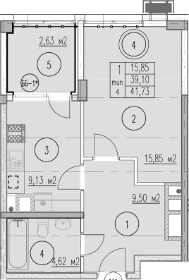 Продается 1-комн. квартира, 39.1 м²