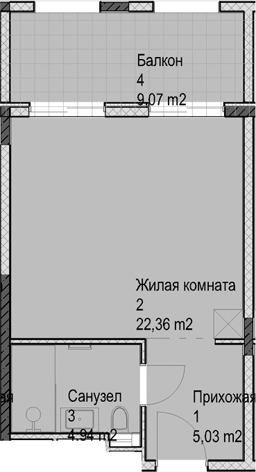 Продается 1-комн. квартира, 32.3 м²