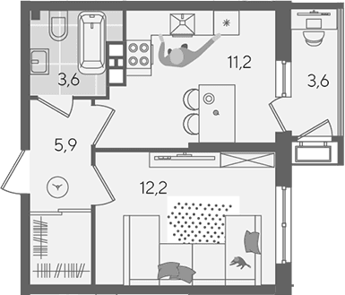 Продается 1-комн. квартира, 32.9 м²