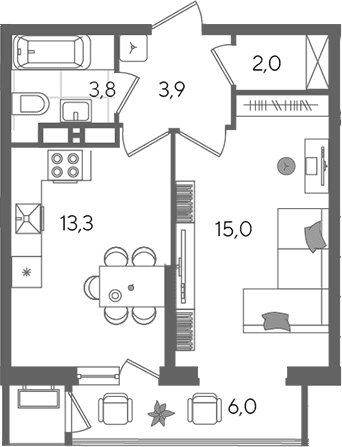 Продается 1-комн. квартира, 38 м²
