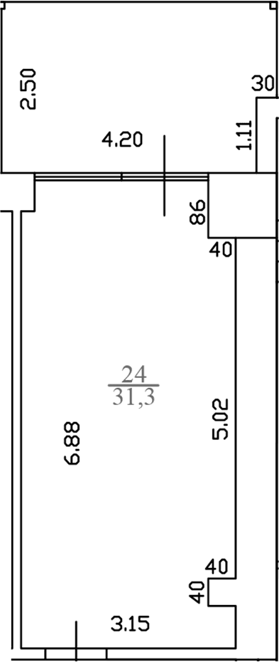 Продается 1-комн. квартира, 31.3 м²