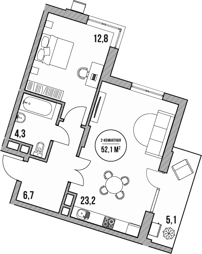 Продается 2-комн. квартира, 47 м²