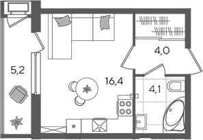 Продается 1-комн. квартира, 24.5 м²