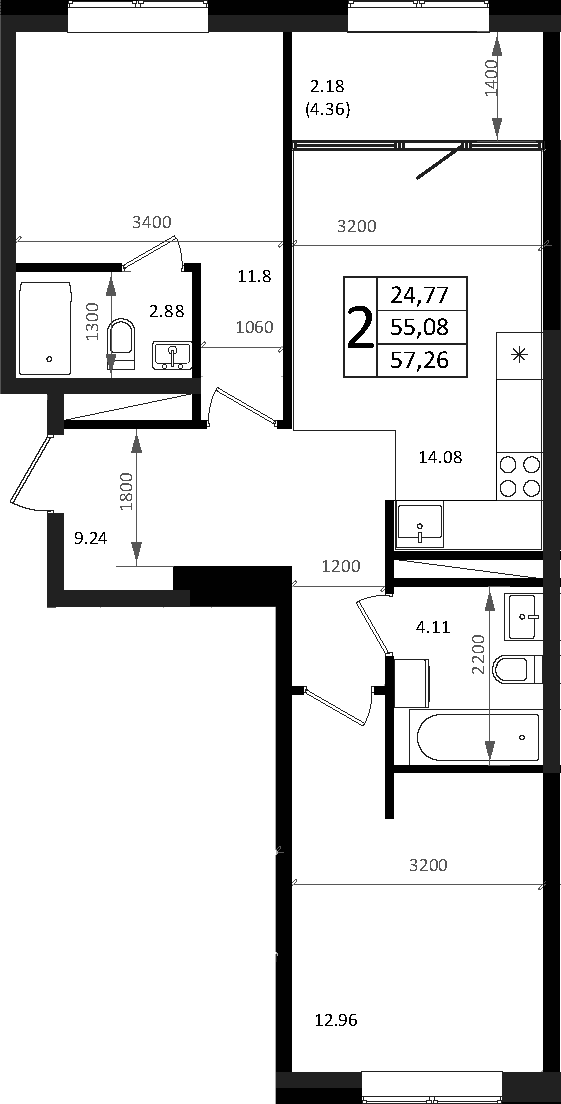 Продается 3-комн. квартира, 64.84 м²