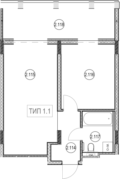 Продается 2-комн. квартира, 40.7 м²