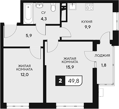 Продается 2-комн. квартира, 48 м²