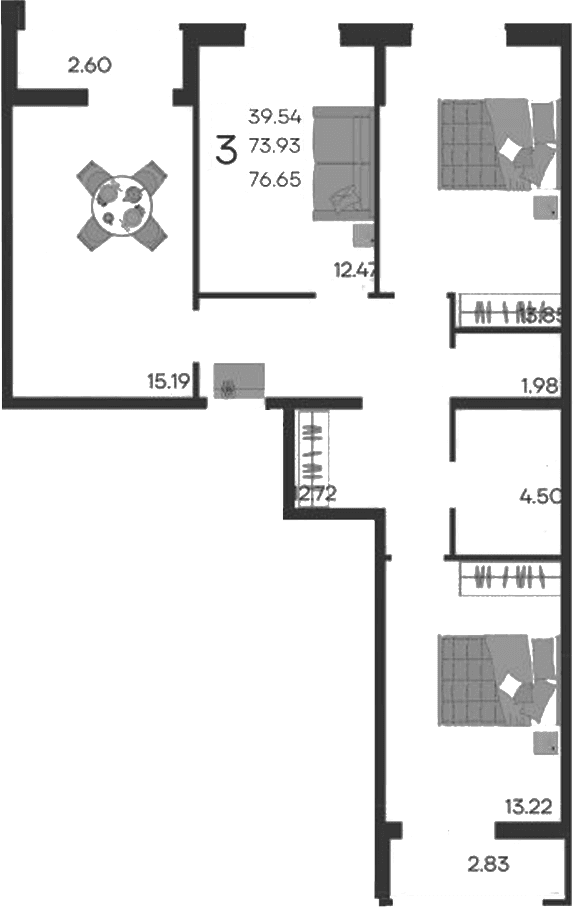 Продается 3-комн. квартира, 73.93 м²