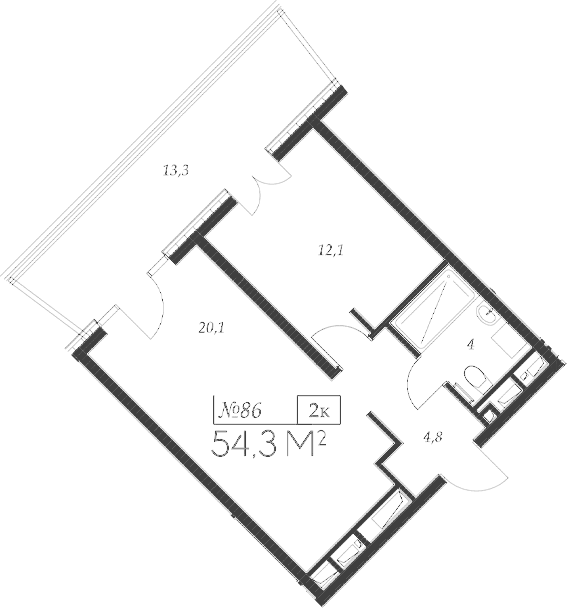 Продается 2-комн. квартира, 41 м²