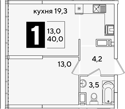 Продается 2-комн. квартира, 40 м²