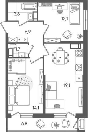 Продается 3-комн. квартира, 57.5 м²