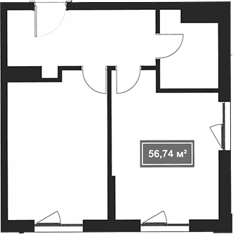 Продается 1-комн. квартира, 56.74 м²