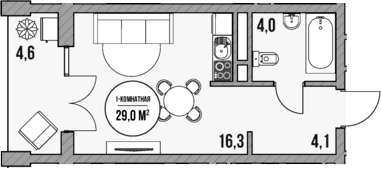 Продается 1-комн. квартира, 24.4 м²