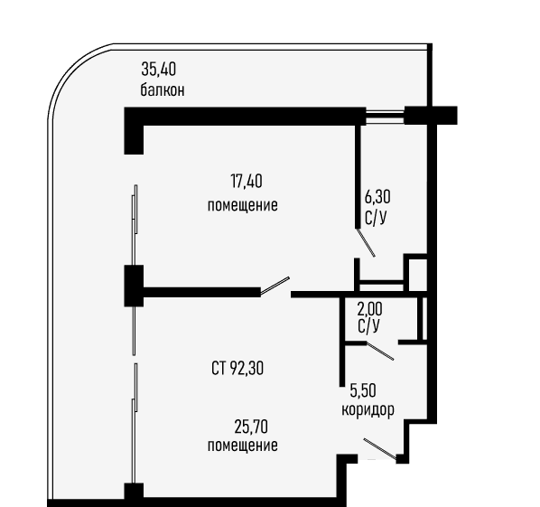 Продается 1-комн. квартира, 56.9 м²
