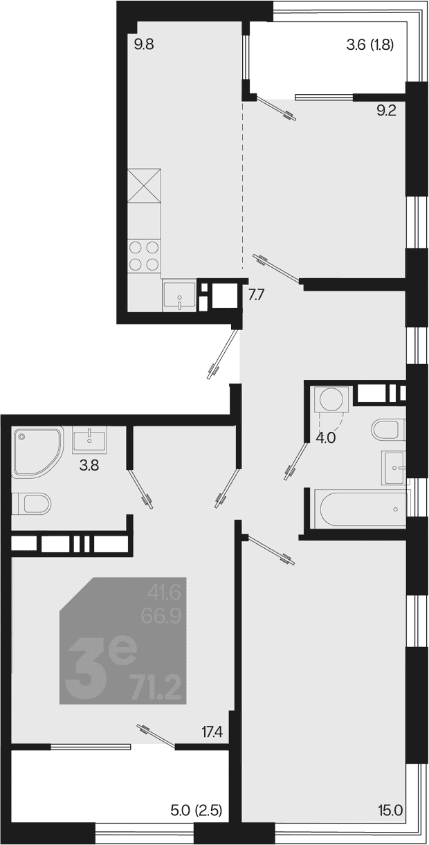 Продается 3-комн. квартира, 66.9 м²