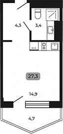 Продается 1-комн. квартира, 22.6 м²