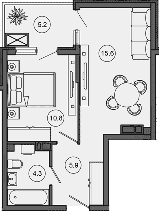 Продается 2-комн. квартира, 36.6 м²