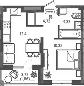Продается 1-комн. квартира, 30.33 м²