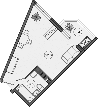 Продается 1-комн. квартира, 26.1 м²