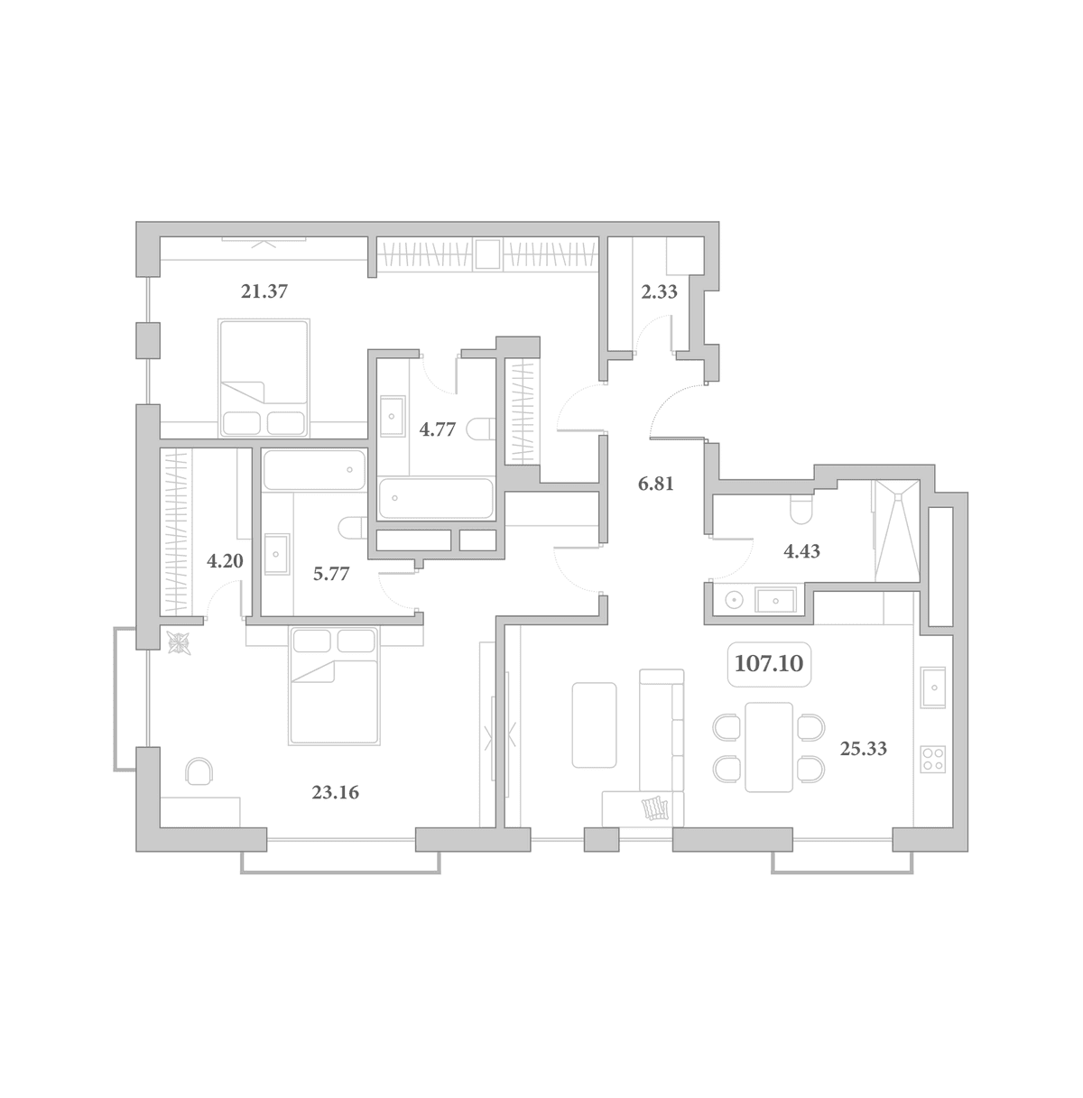Продается 3-комн. квартира, 102 м²