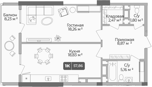 Продается 2-комн. квартира, 93.8 м²