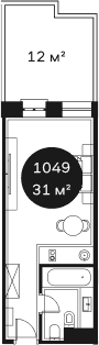 Продается 1-комн. квартира, 31.33 м²