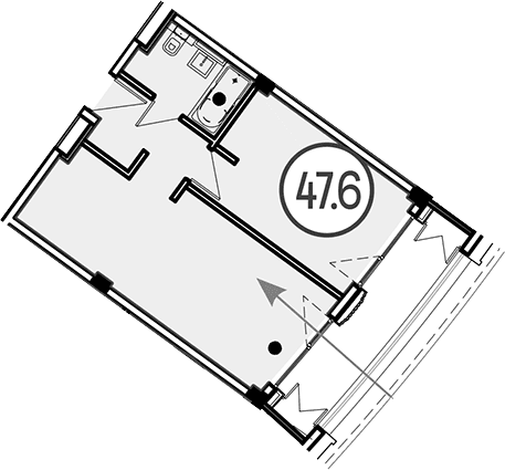 Продается 1-комн. квартира, 47.6 м²