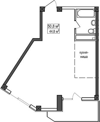 Продается 1-комн. квартира, 44.8 м²