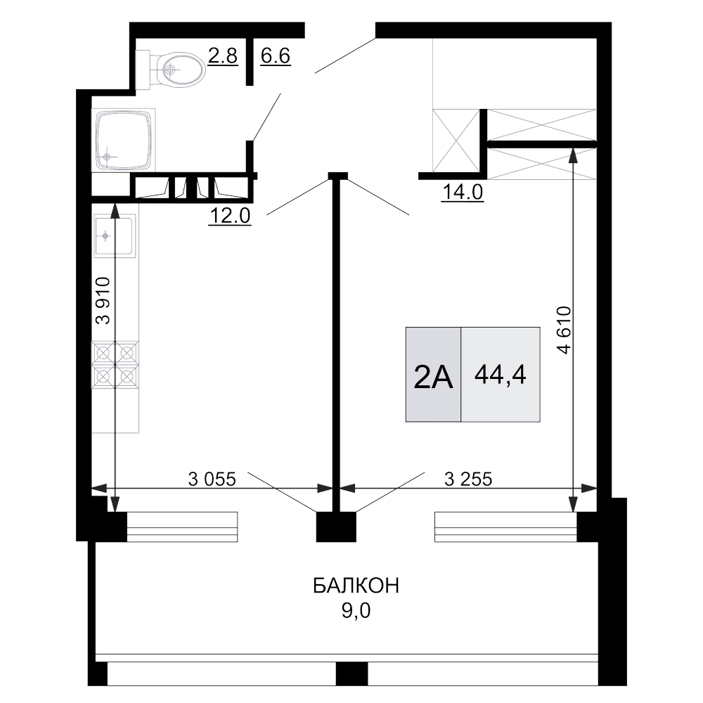 Продается 2-комн. квартира, 35.4 м²
