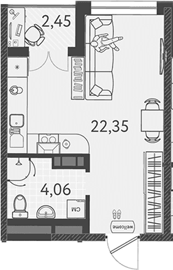 Продается 1-комн. квартира, 26.41 м²