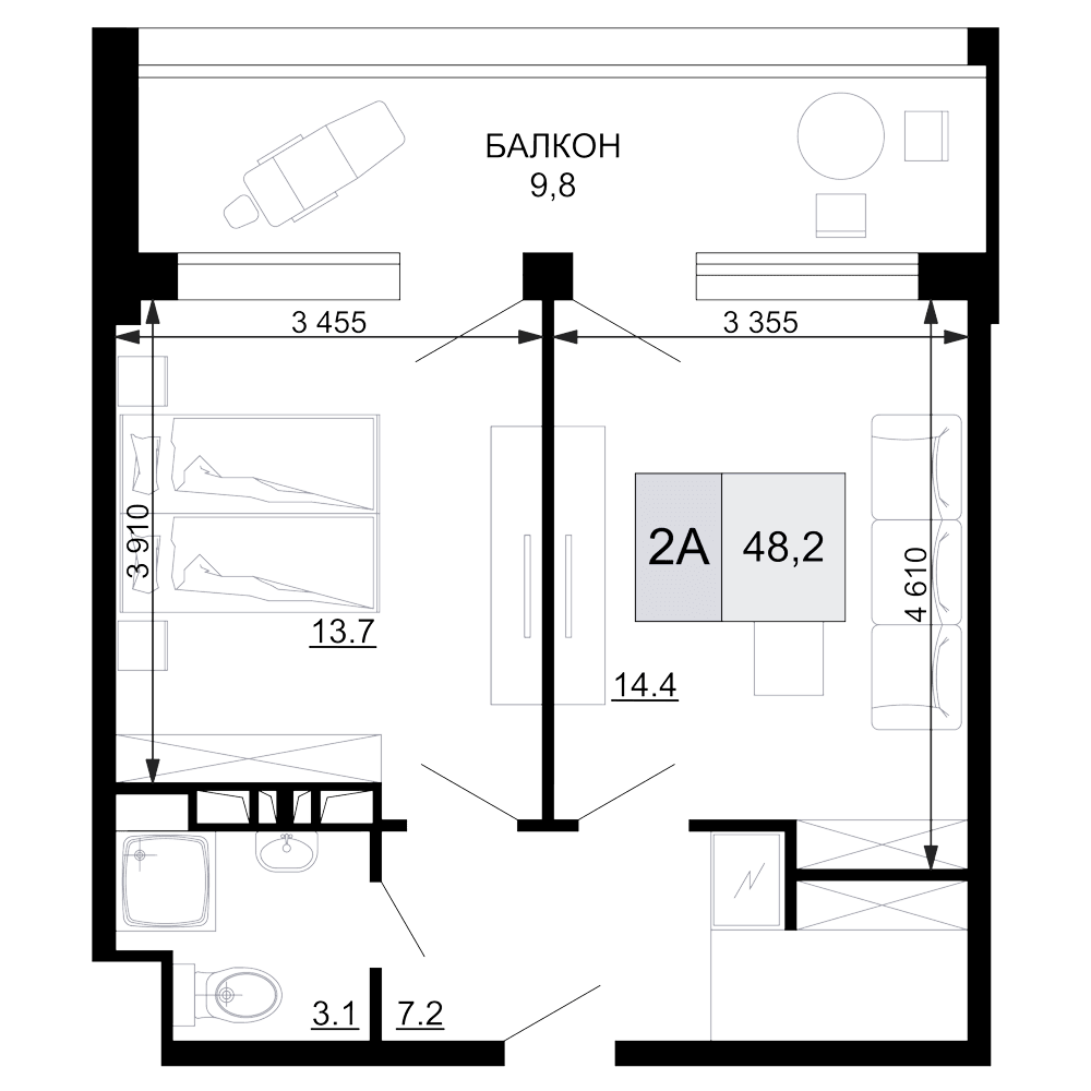 Продается 2-комн. квартира, 38.4 м²