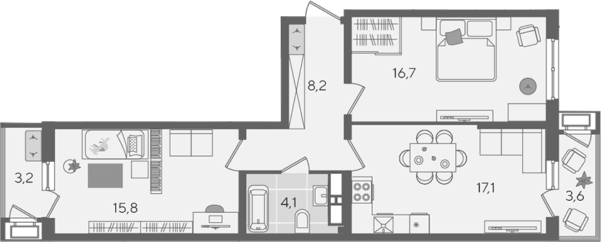 Продается 3-комн. квартира, 61.9 м²