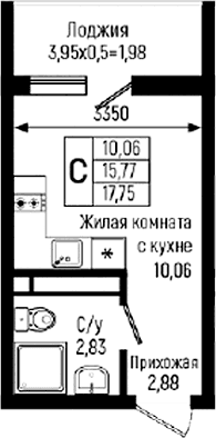 Продается 1-комн. квартира, 15.77 м²