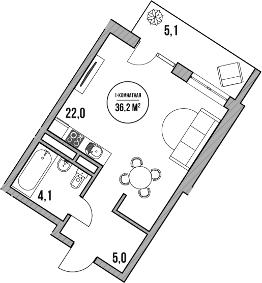 Продается 1-комн. квартира, 31.1 м²