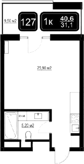 Продается 1-комн. квартира, 31.1 м²