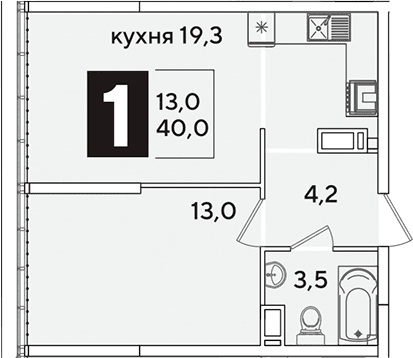 Продается 2-комн. квартира, 40 м²